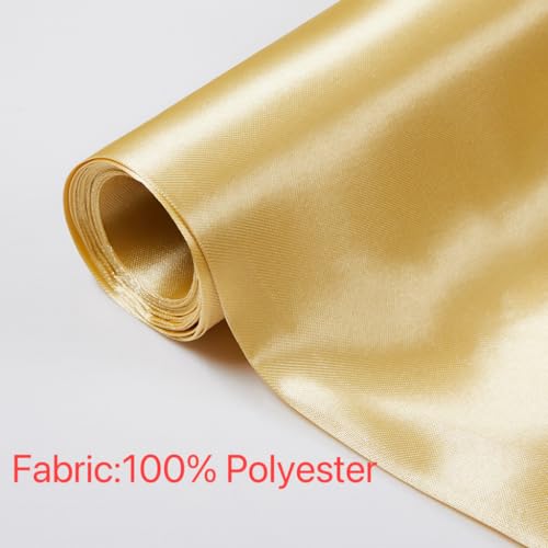 NookZuzu 1 Yard 63" Wide Gold Silky Satin Fabric for Wedding,Decoration,Party,Fashion,Apparel,DIY Crafting,Sewing - Image 2