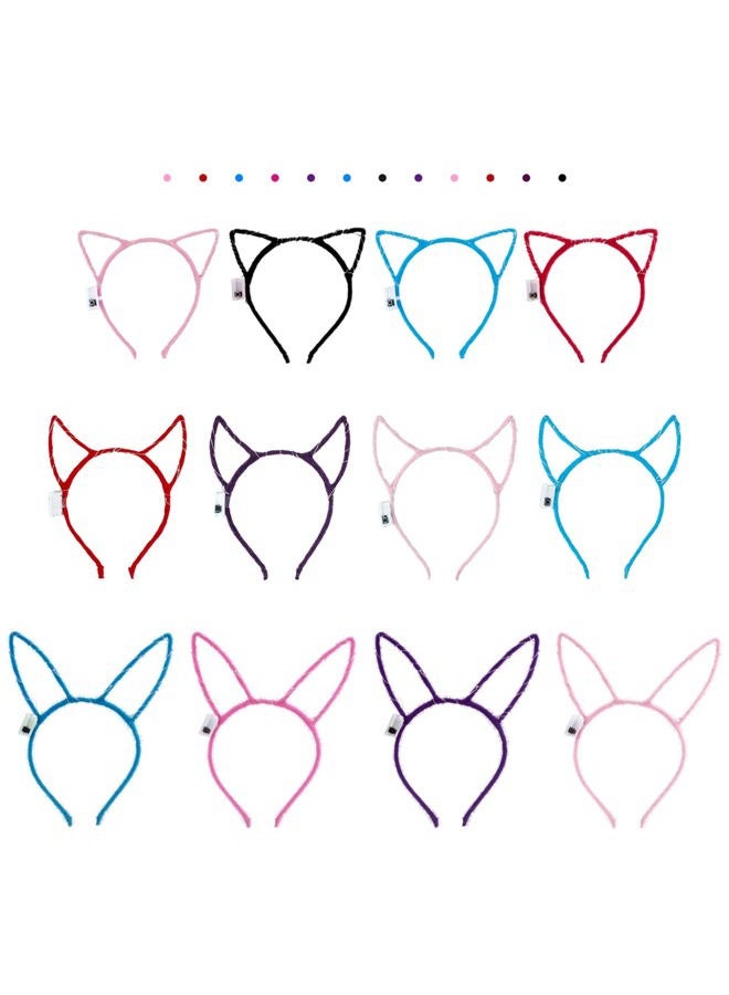 Aniwon LED Headband, 12PCS Light Up Headband Cute Cat Ear Rabbit Ear Unicorn Headband Luminous Led Hair Accessories for Women Girls Kids Christmas Halloween Party Supplies - Image 5
