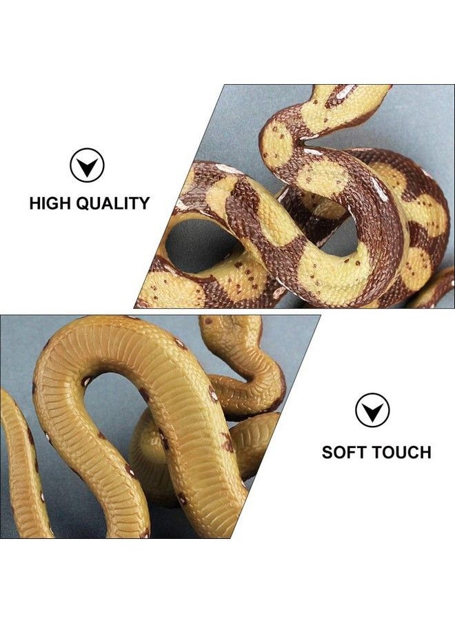 Toyvian - Snake Toy Rubber Snake Pranks For Adults High Simulation Rubber Fake Snake Toy Python Model Toy For Garden Props And Halloween Tricky Creepy Prank - Image 1