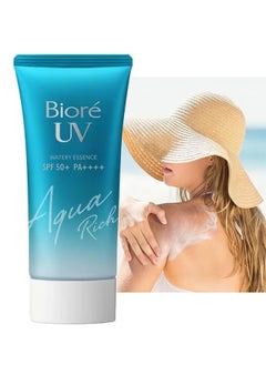 Biore UV Watery Essence SPF 50 + PA ++++ Sunscreen 50ml, Aqua Rich Watery Sunscreen, Watery Essence Sunscreen, Helps Protect Your Face from UV Rays and Moisturizes  - Image 1