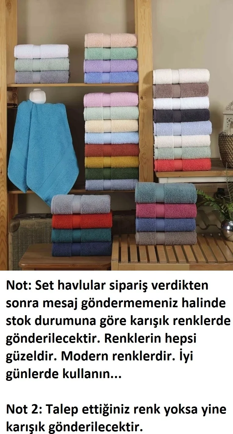 Hobby 2 Piece Set Colorful Hand-Face Towel (50 x 100 cm) - Mixed Color