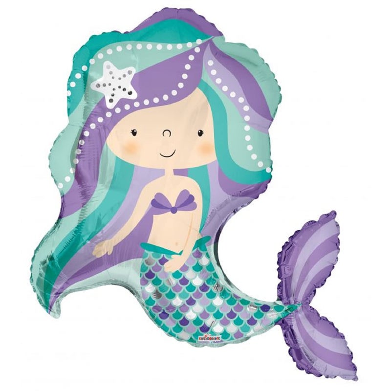 Mermaid Mylar Balloon 36 inch Mermaid Balloon