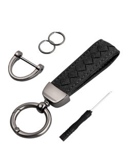 Generic Leather Keychain with Suede and Zinc Alloy, Includes Screwdriver, D-Ring, and Key Rings, Durable Car Keychain Accessory  - Image 3