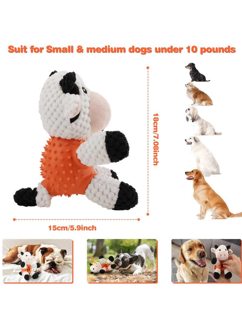 4-in-1 Plush Dog Toy for Teething - Interactive Stuffed Puppy Chew Toy with Treat Dispenser, Squeaky Features, Ideal for Small and Medium Dogs