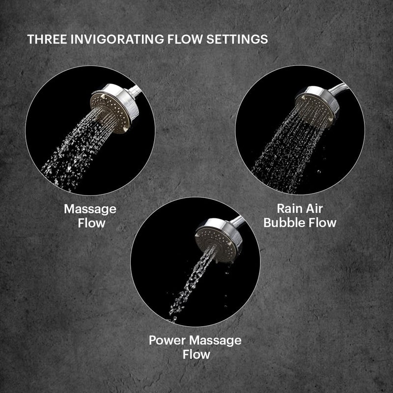 Johnson Bathrooms Johnson Marine 3 Flow Round Overhead Shower without Shower Arm ABS Material MultiFlow Setting Rain Massage Power Massage AntiCorrosion 1 Year Warranty S0607CAMZChrome  - Image 2