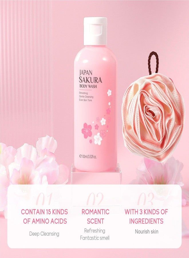 INSEEK Cherry Blossom Bath and Body Gift Set for Women, 9Pcs Bath Gift Sets, Home Bath Spa Gifts Set for Self Care, Christmas Birthday Gifts for Mom, Girlfriend, Sister, Female Friends - Image 2