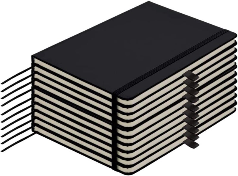 Santhome A6 Lined Notebook - Hardcover, 192 Pages, Writing Pad for Notes, Journals, Sketches, School, Office, and Personal Use - Durable, Portable, Pack of 10 (White) PVC Book - Image 1