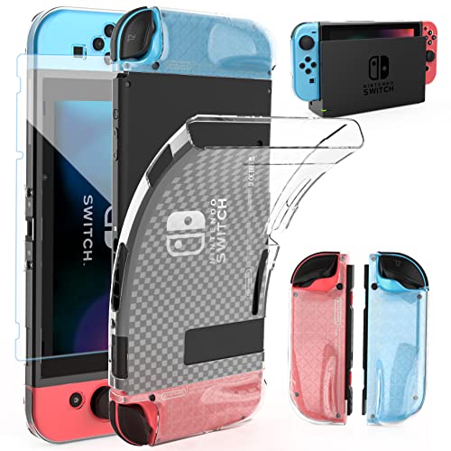 HEYSTOP Protective Case Cover for Nintendo Switch, Case Compatible with Nintendo Switch and JoyCon Controller with a Switch Tempered Glass Screen Protector - Image 1