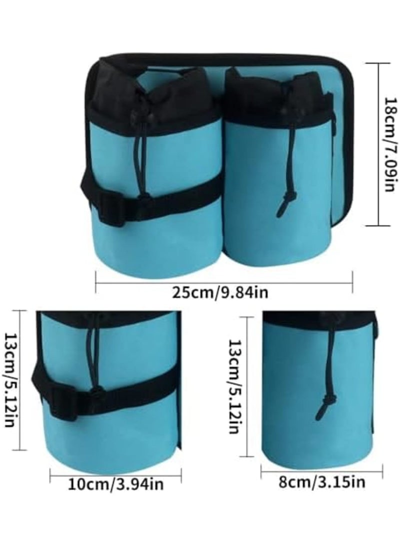 SYOSI Travel Cup Holder for Suitcase - Adjustable Drink Sleeve Fits Roll-On Luggage Handles, Holds Coffee Cups & Water Bottles, Hands-Free Carry-On Accessory (Lake Blue) - Image 4