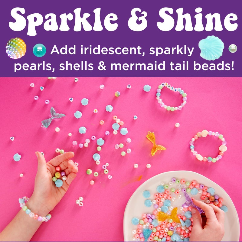 Creativity for Kids Mermaid Bead Jewelry Jar: Create 40+ Friendship Bracelets for Girls, DIY Girls Beads Jewelry Making Kit, Easter Basket Stuffers Mermaid Gifts (Ages 6+) - Image 3