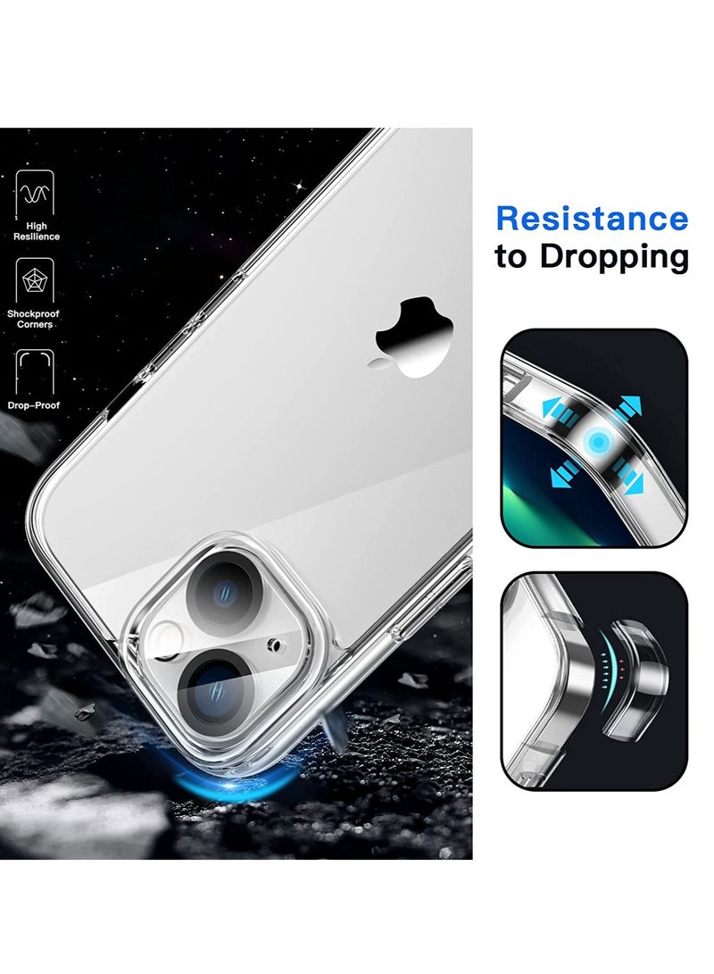 Jetech 3 in 1 Case for iPhone 13 6.1-Inch with Screen Protector and Camera Lens Protector Non Yellowing Shockproof Bumper Phone Cover Full Coverage Tempered Glass Film Clear - Image 3