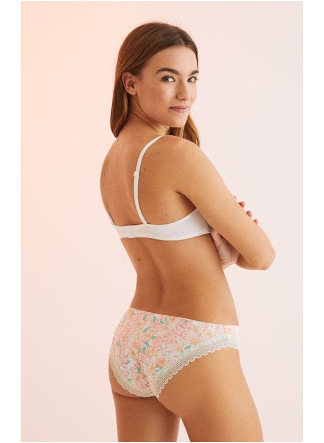 women'secret - Classic printed microfibre and lace panties - Image 1