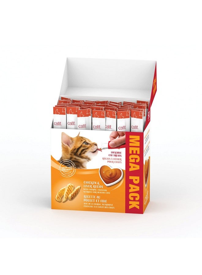 كاتيت، مكافأة قطط كريمية قابلة لللعق، مكافأة قطط صحية، دجاج وكبد، عبوة من 50 قطعة - Image 2