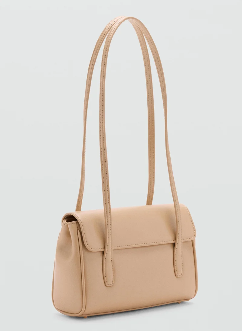 Mango Flap Closure Double Strap Shoulder Bag