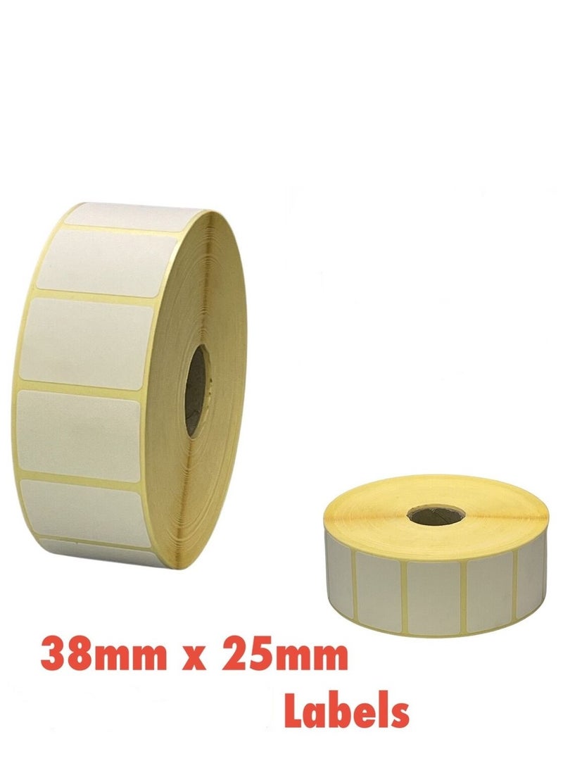 ديسيجيباك ملصقات علامات باركود نقل حراري DCGPAC 1.49 × 0.98 بوصة 1000 ملصق لكل لفة (38 مم × 25 مم) مستخدمة لطباعة ملصقات الشحن، عبوة من 1 - Image 1