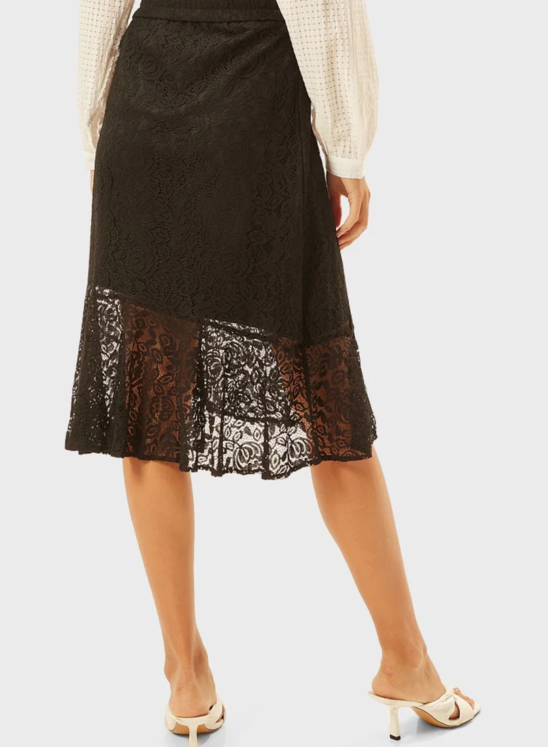 2Xtremz Mesh Detail High Waist Skirt