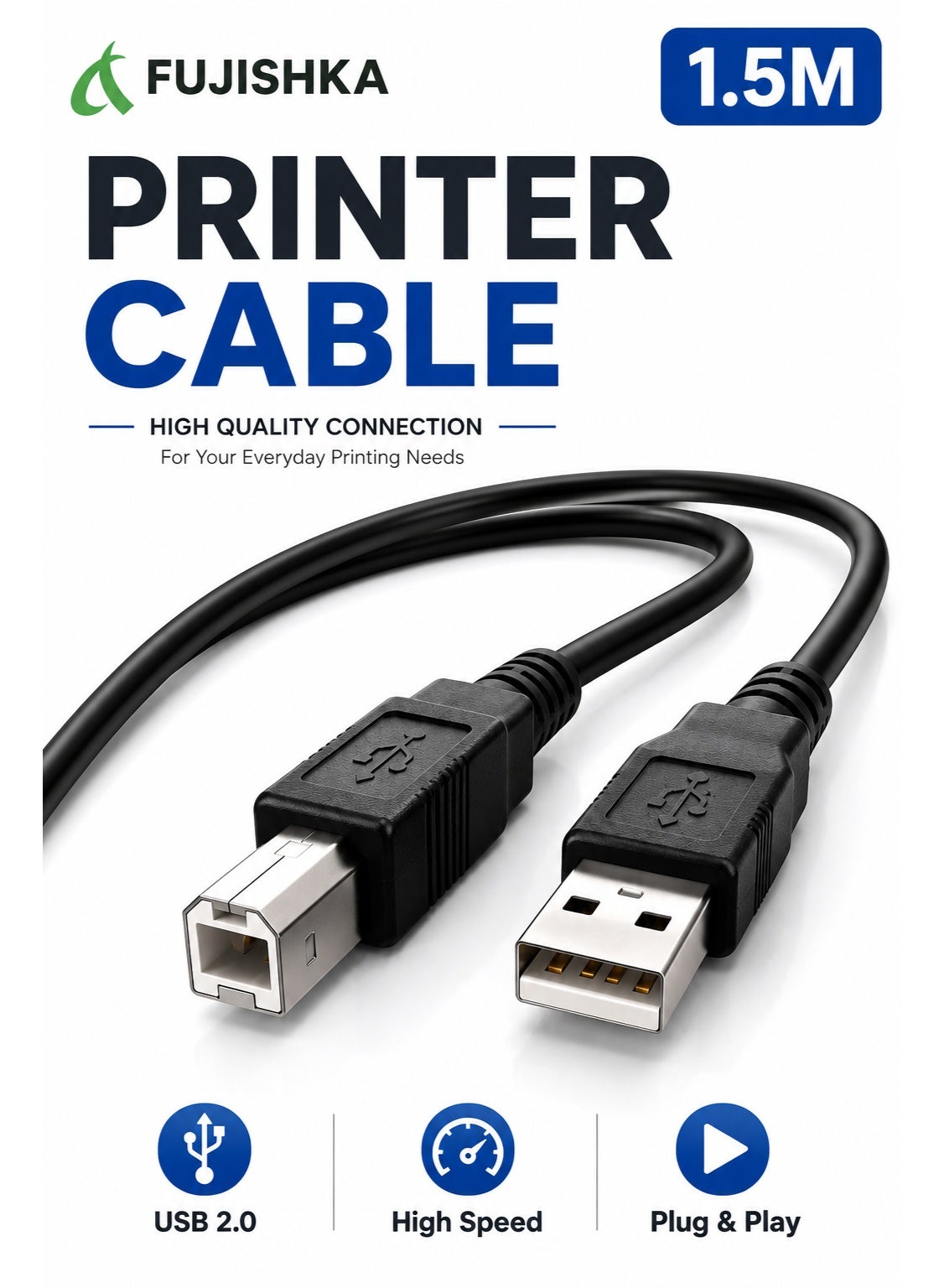 fujishka Fujishka Printer Cable Usb 2 0 hi-speed 1 5m Square Port usba 1.5 M Z4F22E94342A3B277E3B0Z