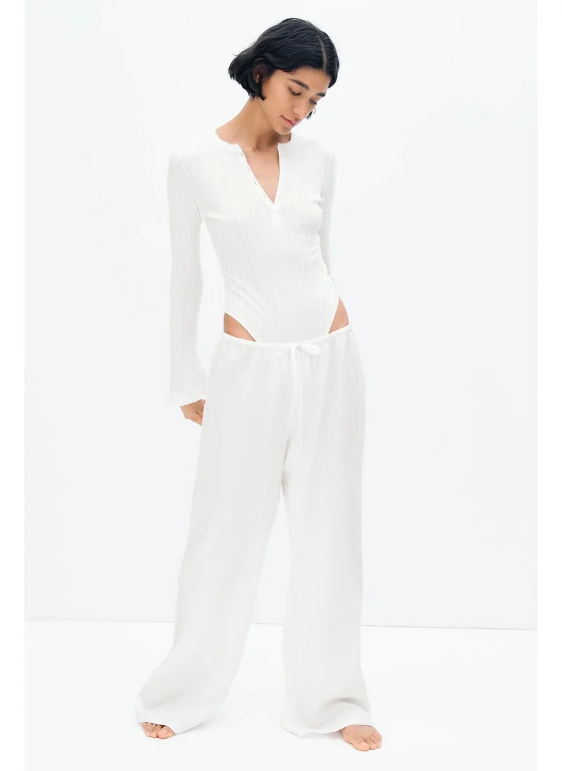H&M Linen-blend drawstring trousers