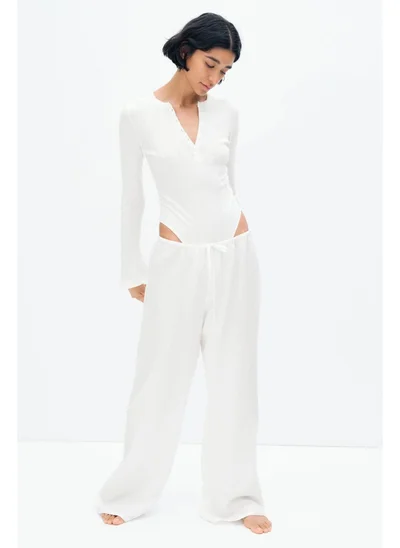H&M Linen-blend drawstring trousers