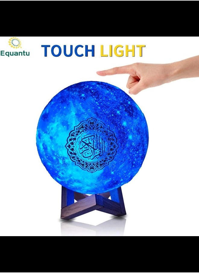 Equantu - Quran Moon Light 3D Starry Moon Ball LED Night Light, Bluetooth Speaker with Remote Control, Quran Recitation and Song, FM Radio - Image 1