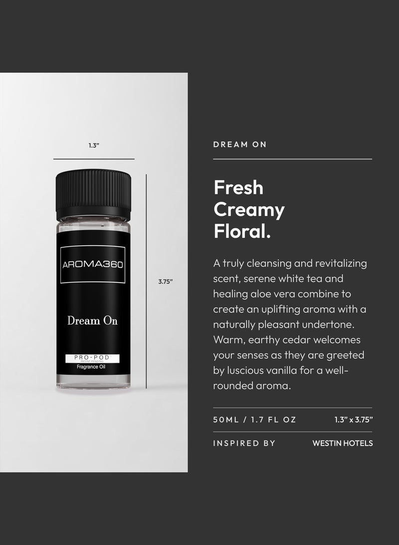 AROMA360 Dream On Pro-Pod Oil Blend - Hotel Inspired for Luxury Essential Oil Diffusers - Aromatherapy Scent Diffuser Oil - White Tea, Aloe Vera, and Lily  - Image 3
