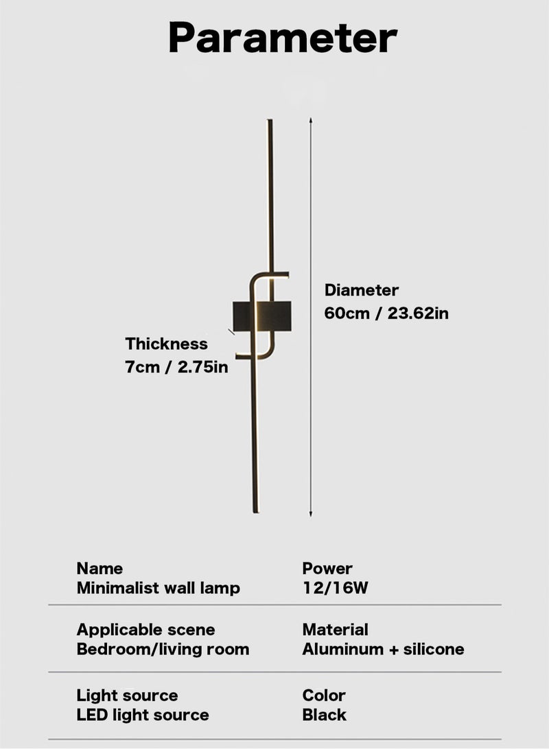 LOOPITYS （Warm light-60CM）Modern wall lights Home appliances Nordic style long lumen home decoration Bedroom dining room TV wall lighting fixtures，wall lamp - Image 4