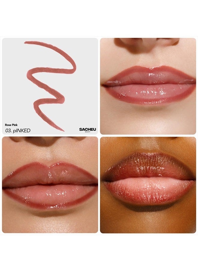 Sacheu Lip Liner Stay-N - Peel Off Lip Stain. Long Lasting Matte Lip Tattoo, Transfer Proof Lipstain Infused with Hyaluronic Acid & Vitamin E, for All Skin Types. Vegan and Cruelty-Free, p-INKED - Image 2