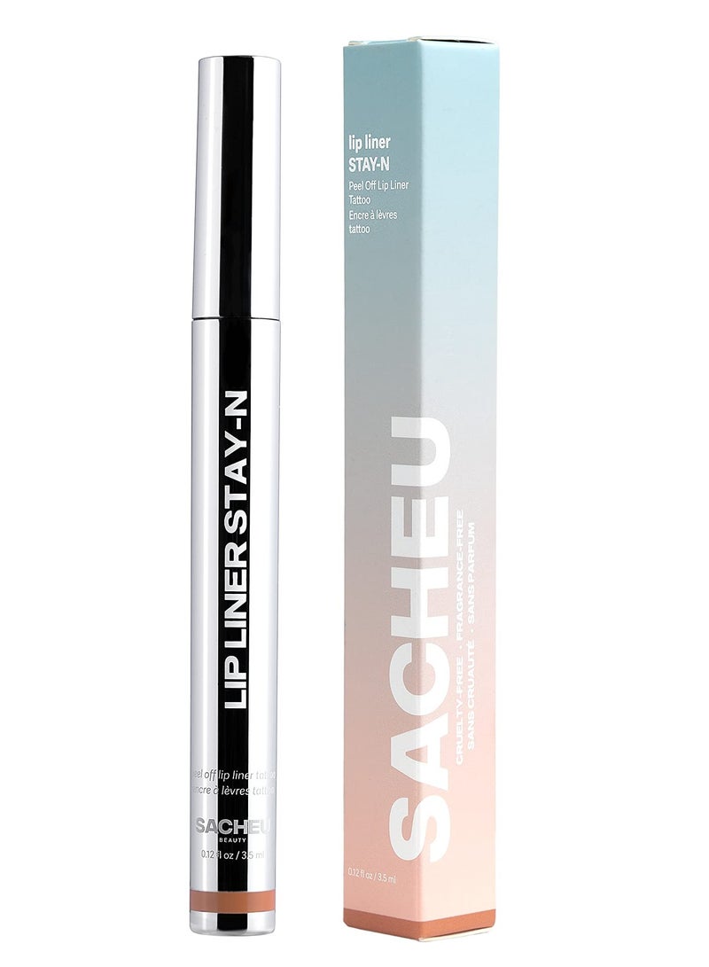 Sacheu Lip Liner Stay-N - Peel Off Lip Stain. Long Lasting Matte Lip Tattoo, Transfer Proof Lipstain Infused with Hyaluronic Acid & Vitamin E, for All Skin Types. Vegan and Cruelty-Free, p-INKED - Image 3