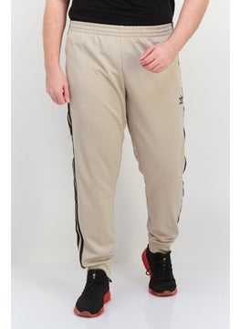 Men Sportswear Fit Embroidered  Logo Outdoor Sweatpants, Beige