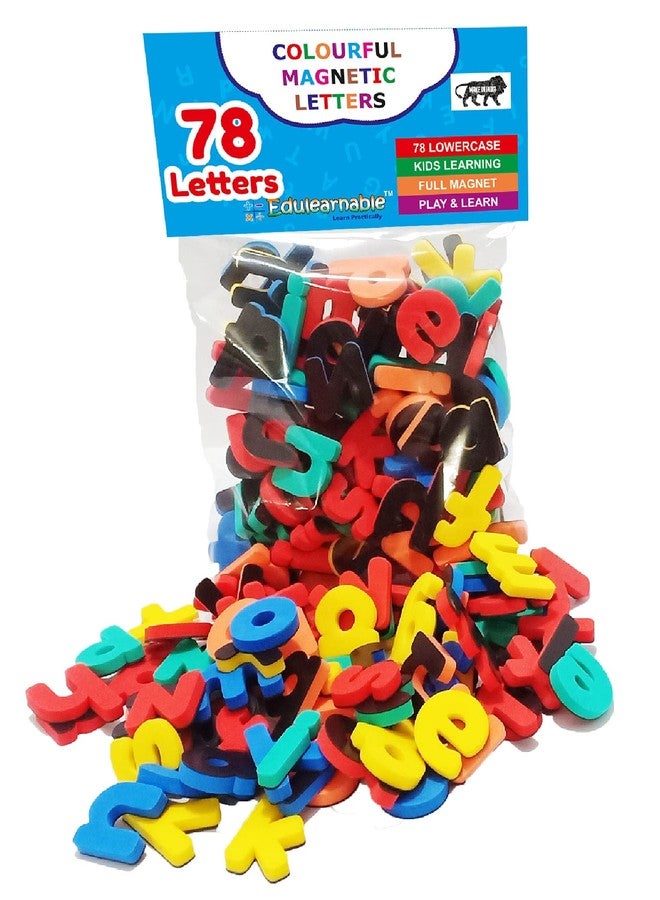 EDULEARNABLE 78pcs ABC Fully Magnetic Letters Lowercase Alphabet Magnets Fridge Magnet Educational Toy for Kids Toddlers Preschool Kids Learning Spelling Counting Gift for Birthday - Image 1