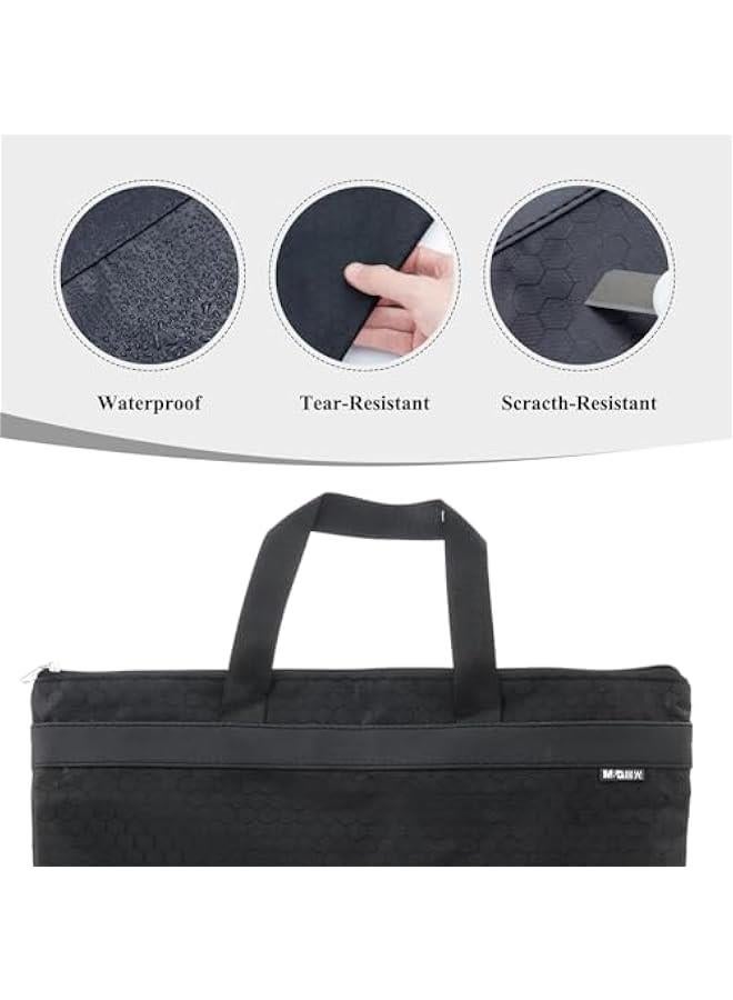 Pelican Black Waterproof Zipper Pouch for Office and Travel, 12x15 inch File Bag with Handle, A4 Document Storage Holder, Foldable for Books and Folders, 1 Pack - Image 2