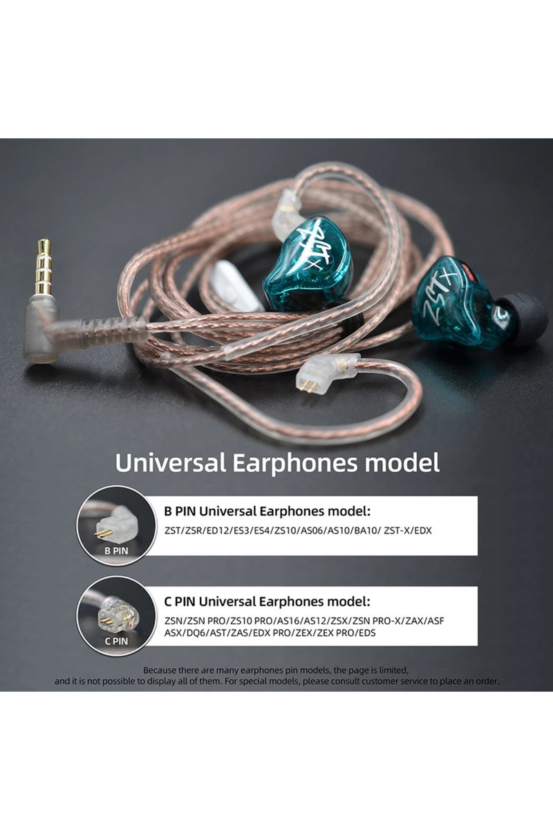 erorex B pin no mic KZ Original Cable High-Purity Copper Twist Earphone Wire For ZS3 ZS4 EDX ZSN ZST ASX ED - Image 3