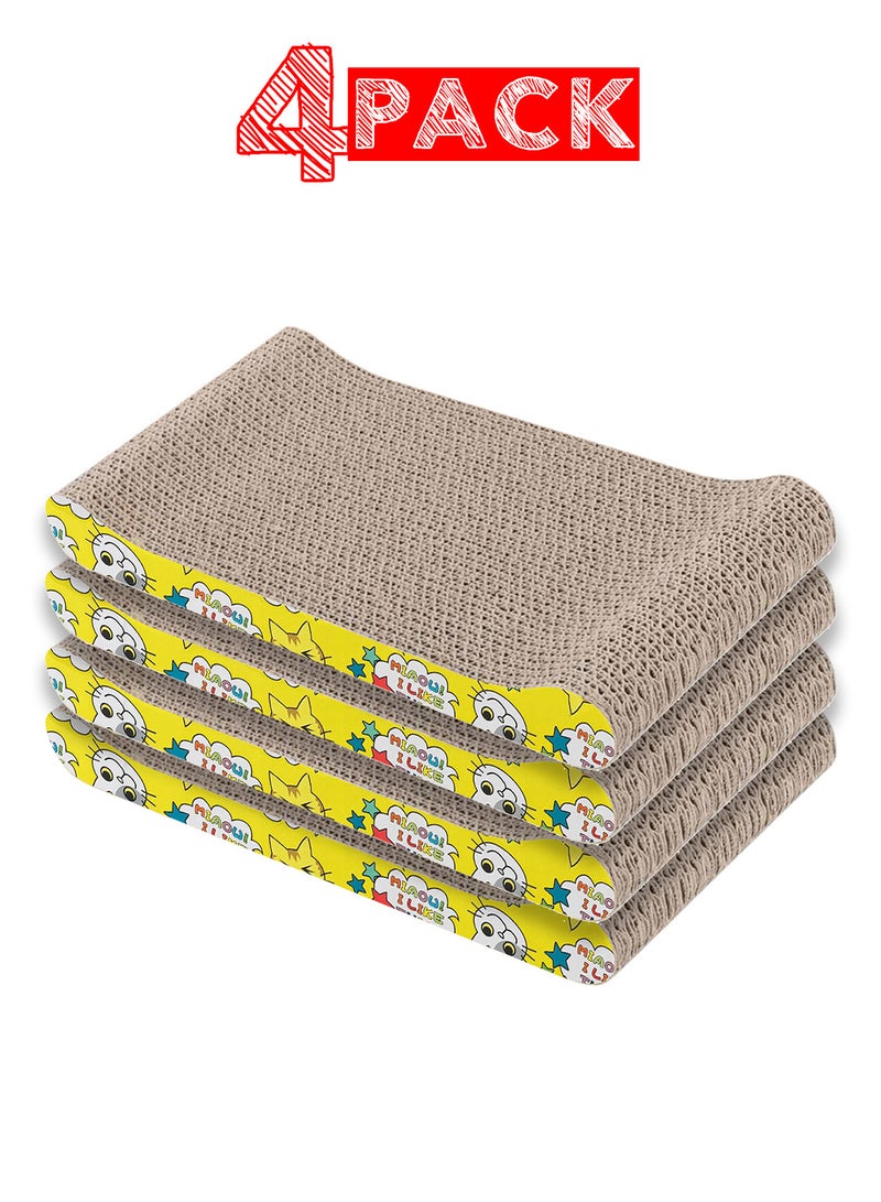 MARGOUN 4 Pack Cat Scratcher Cardboard Cat Scratch Pad with Premium Scratch Textures Design Durable Cat Scratching Pad Reversible - Image 1