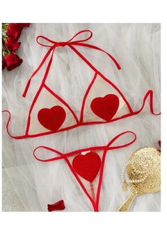 Bikini lingerie: incomparable attractiveness for a charming and sexy look. Free size tulle material is red - pzsku/Z4F237041CD62EFEAD3BCZ/45/_/1711236516/6c8df471-b0f3-4b90-880f-27987b62ffdc