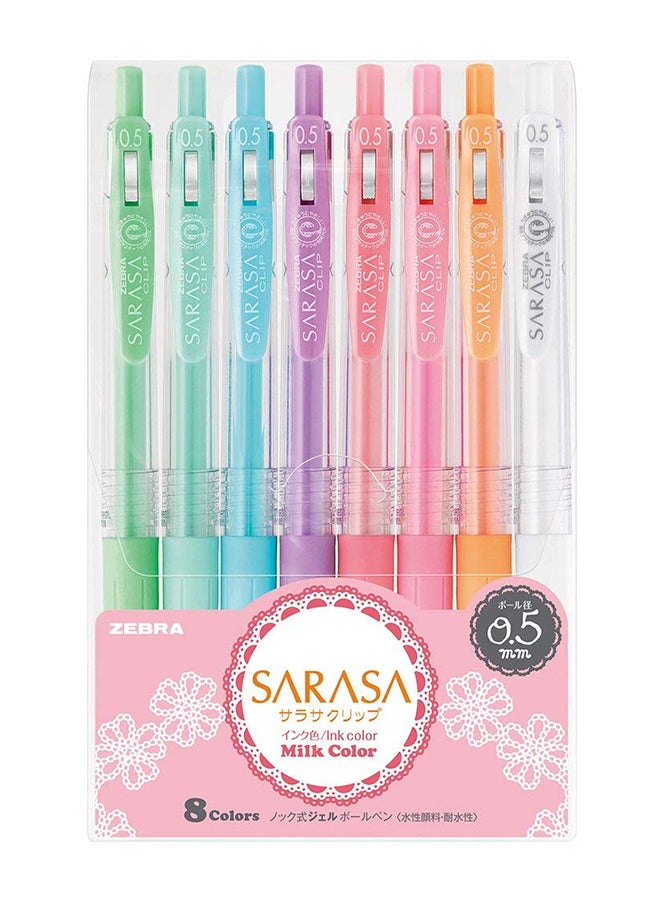 ZEBRA Sarasa Clip 0.5mm Ballpoint Pen, 8 Color Set (JJ15-8C-MK ) - Image 1