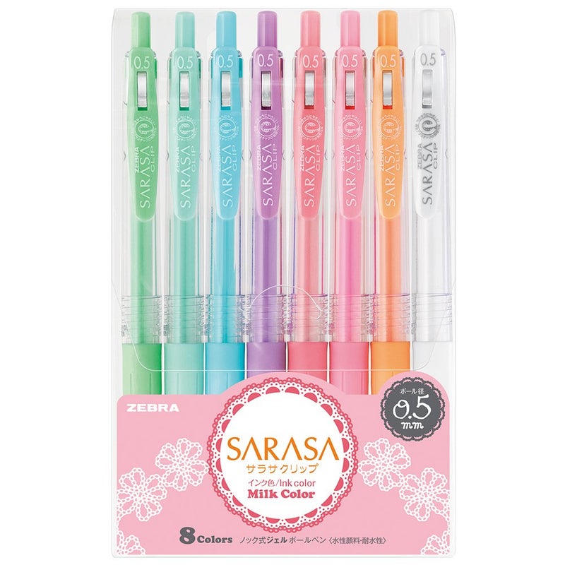 Zebra Technologies ZEBRA Sarasa Clip 0.5mm Ballpoint Pen, 8 Color Set (JJ15-8C-MK ) - Image 1