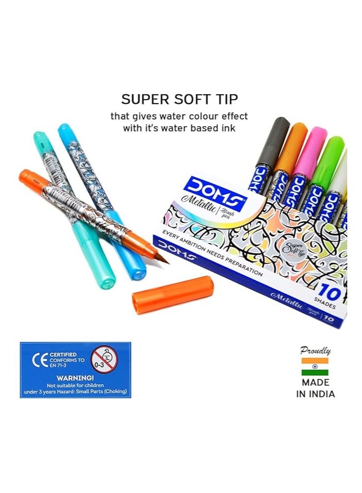 دومس قلم فرشاة معدني من سلسلة Doms Metallist، 10 ألوان متنوعة - Image 2