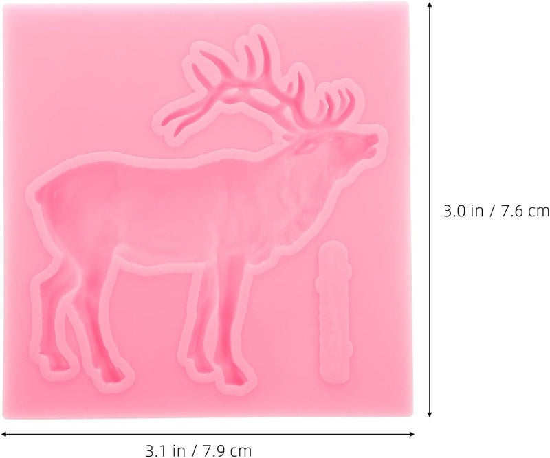 Stag Head Silicone Mold Christmas Deer Fondant Mold Elk Cake Decoration Cupcake Topper Candy Chocolate Polymer Clay Gum Paste - Image 2