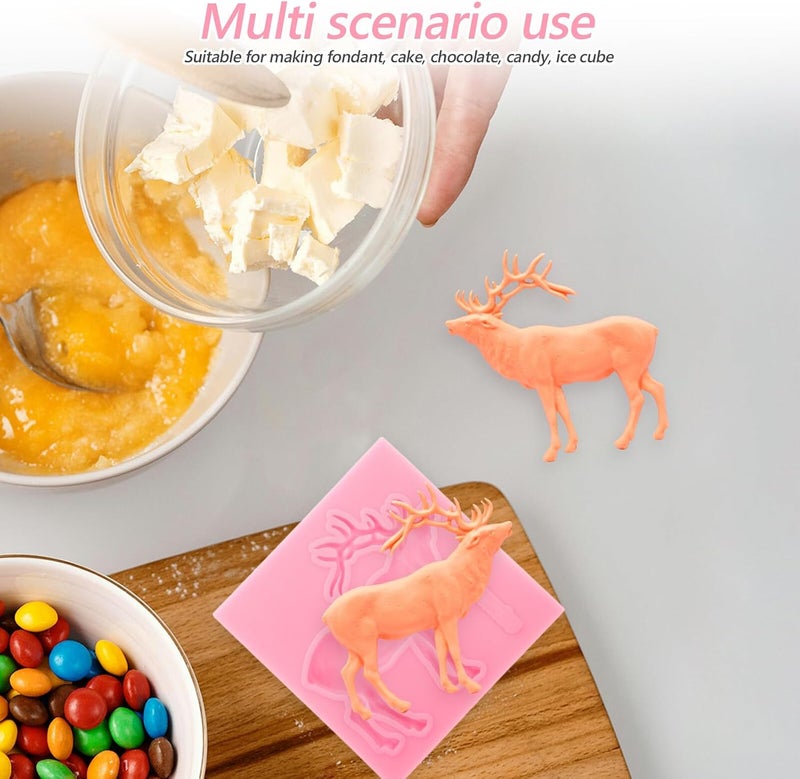 Stag Head Silicone Mold Christmas Deer Fondant Mold Elk Cake Decoration Cupcake Topper Candy Chocolate Polymer Clay Gum Paste - Image 5