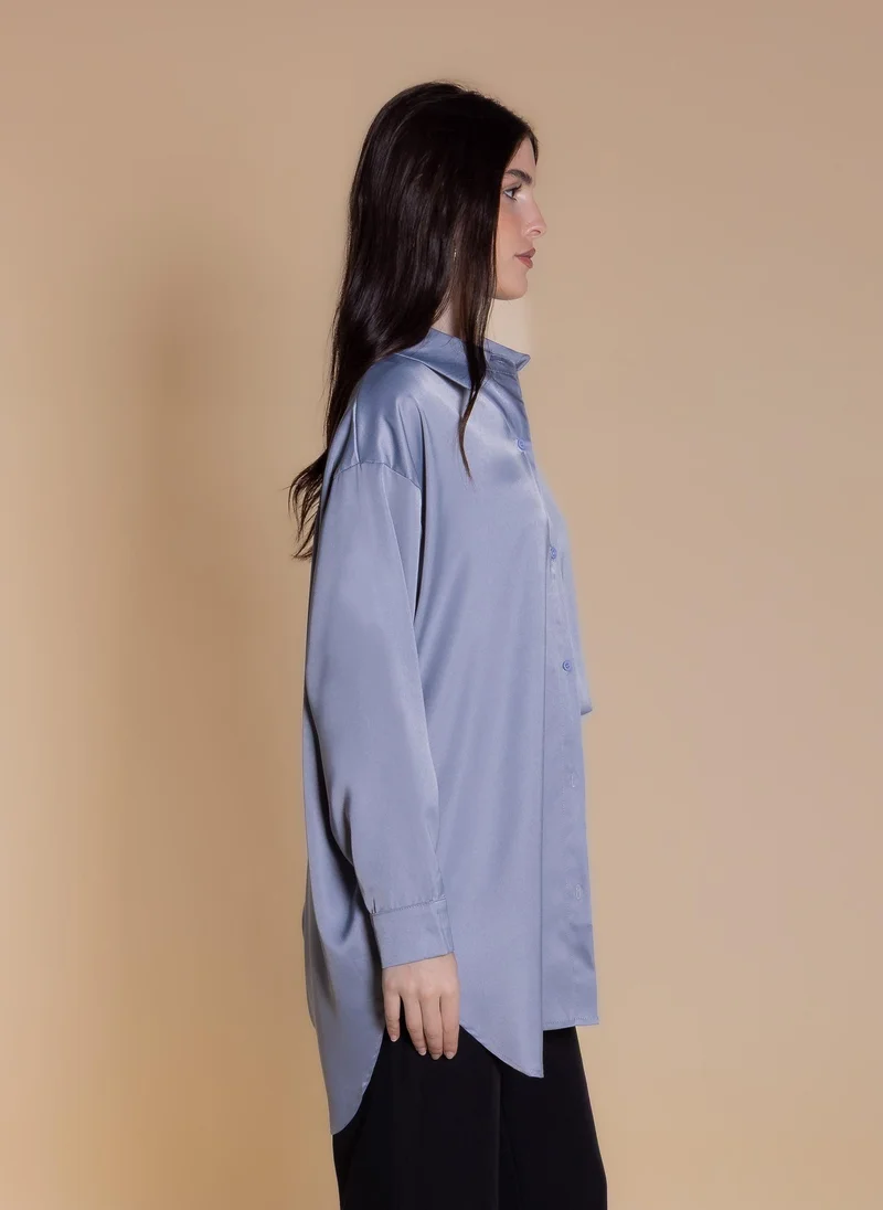 Shapes Purple SATIN OVERSIZED SHIRT for Women | Best Price UAE