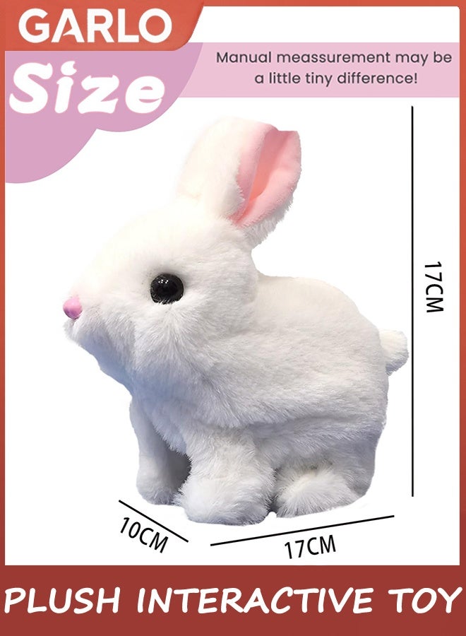 Garlo Plush Interactive Toy,Hopping Rabbit Interactive Electronic Pet Plush Bunny Toy with Sounds and Movements,Animated Walking Wiggle Ears Twitch Nose Gift for Toddlers Birthday,Companion Animal for Kids - Image 3