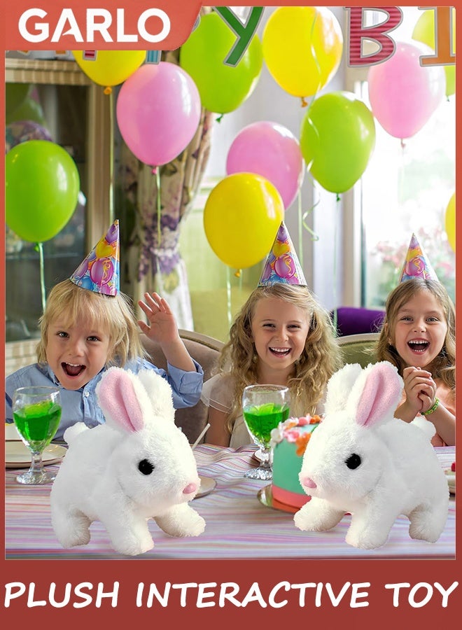 Garlo Plush Interactive Toy,Hopping Rabbit Interactive Electronic Pet Plush Bunny Toy with Sounds and Movements,Animated Walking Wiggle Ears Twitch Nose Gift for Toddlers Birthday,Companion Animal for Kids - Image 1