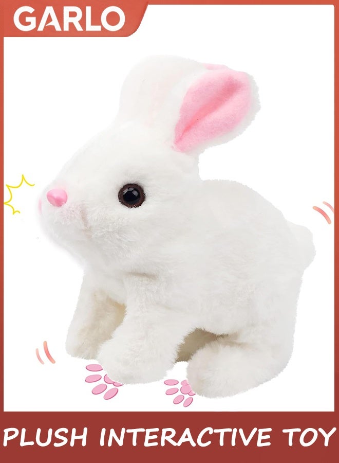 Garlo Plush Interactive Toy,Hopping Rabbit Interactive Electronic Pet Plush Bunny Toy with Sounds and Movements,Animated Walking Wiggle Ears Twitch Nose Gift for Toddlers Birthday,Companion Animal for Kids - Image 2