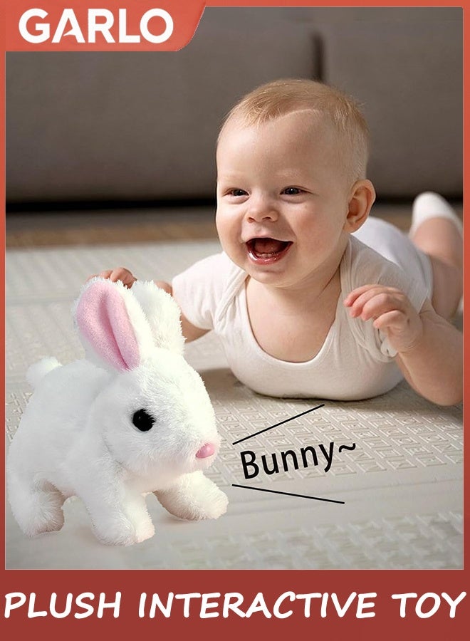 Garlo Plush Interactive Toy,Hopping Rabbit Interactive Electronic Pet Plush Bunny Toy with Sounds and Movements,Animated Walking Wiggle Ears Twitch Nose Gift for Toddlers Birthday,Companion Animal for Kids - Image 5