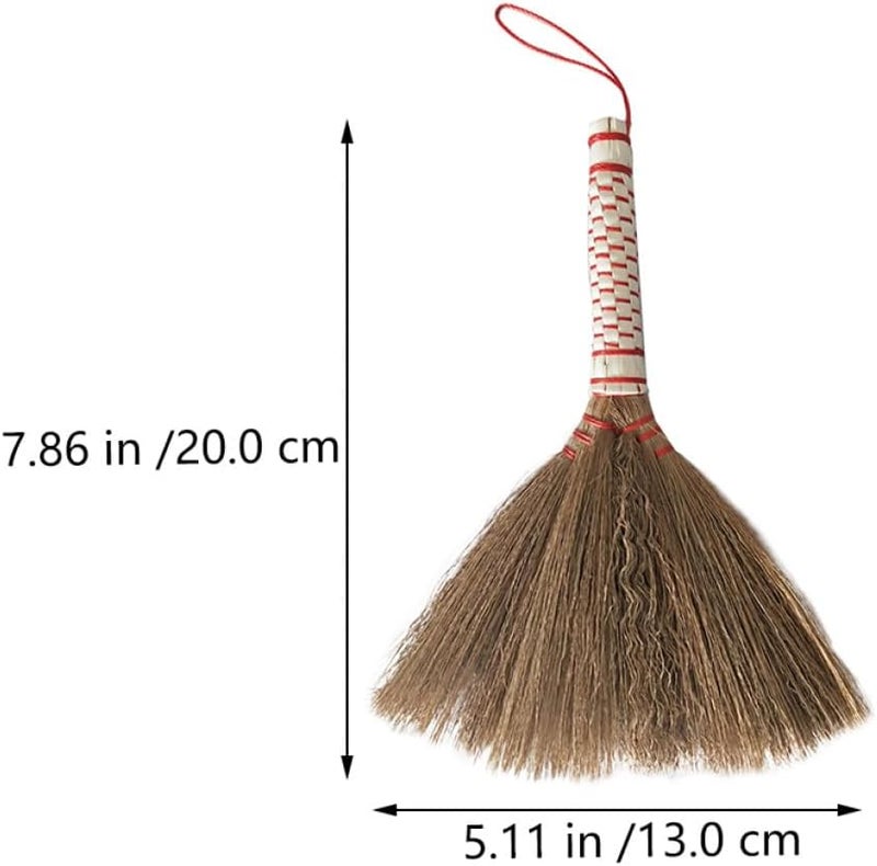 Hand Woven Mini Broom Miscanthus Cleaning Broom Household Duster for Pet Cage and Desktop Dust Removal Random Color - Image 2