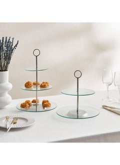 Home Box Coral 3-Tier Glass Cake stand 25 x 35 x 25 cm  - Image 5