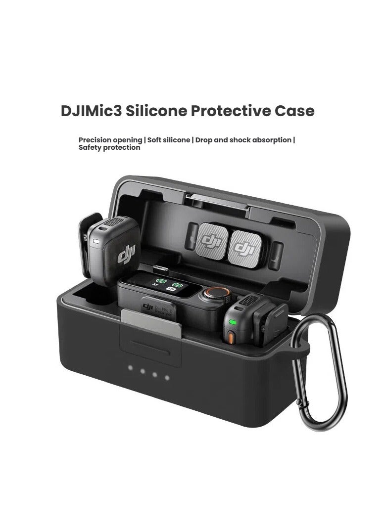 Silicone Protective Case for DJI Mic 3 Microphone Charging Case - Shock-Absorbing Protective Cover Precision-Fit Portable Microphone Accessory - Image 5