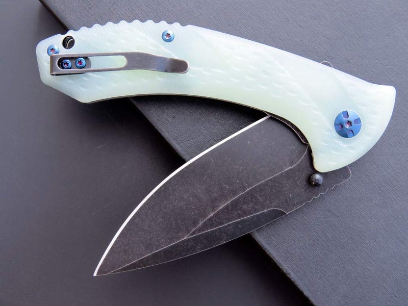Eafengrow EF927 Pocket Knife D2 Steel Blade with Black-Oxide Coating Outdoor EDC Knife G10 Handle for Camping Work (Jade) - Image 5