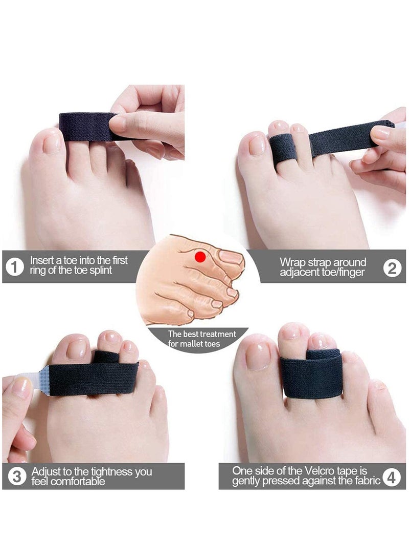 SYOSI Broken Toe Wraps, 6 Pcs/Pack, Fabric Toe Splint Toe Cushioned Bandages Finger Protectors Straightener Hammer Toe Separators - Image 5