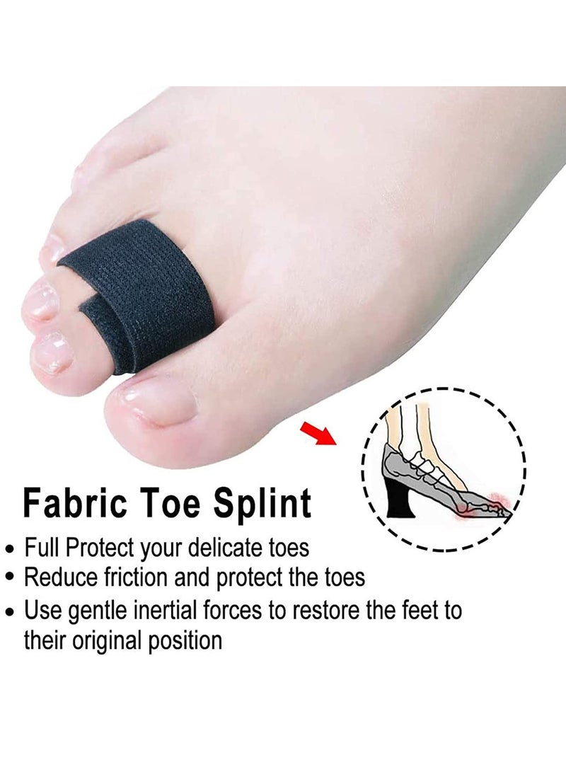 SYOSI Broken Toe Wraps, 6 Pcs/Pack, Fabric Toe Splint Toe Cushioned Bandages Finger Protectors Straightener Hammer Toe Separators - Image 4